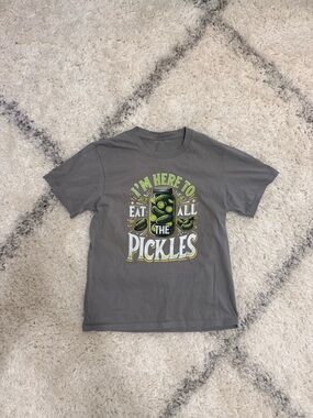 Kids' Gray Short-Sleeve 'Pickles' Graphic Tee
